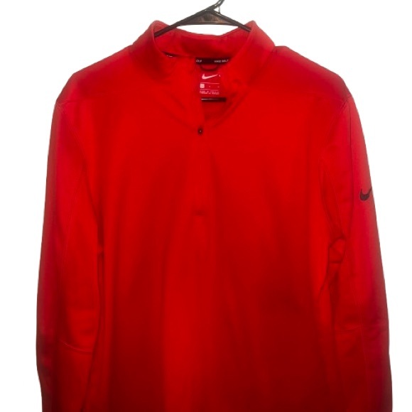 Men’s Nike Red Therma Repel Quarter Zip Golf Pullover Long Sleeve Size Large - Picture 2 of 6